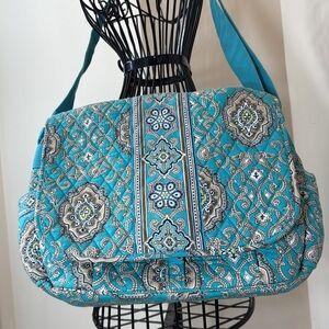 Vera Bradley Blue, White & Beige Paisley Quilted Shoulder Bag
